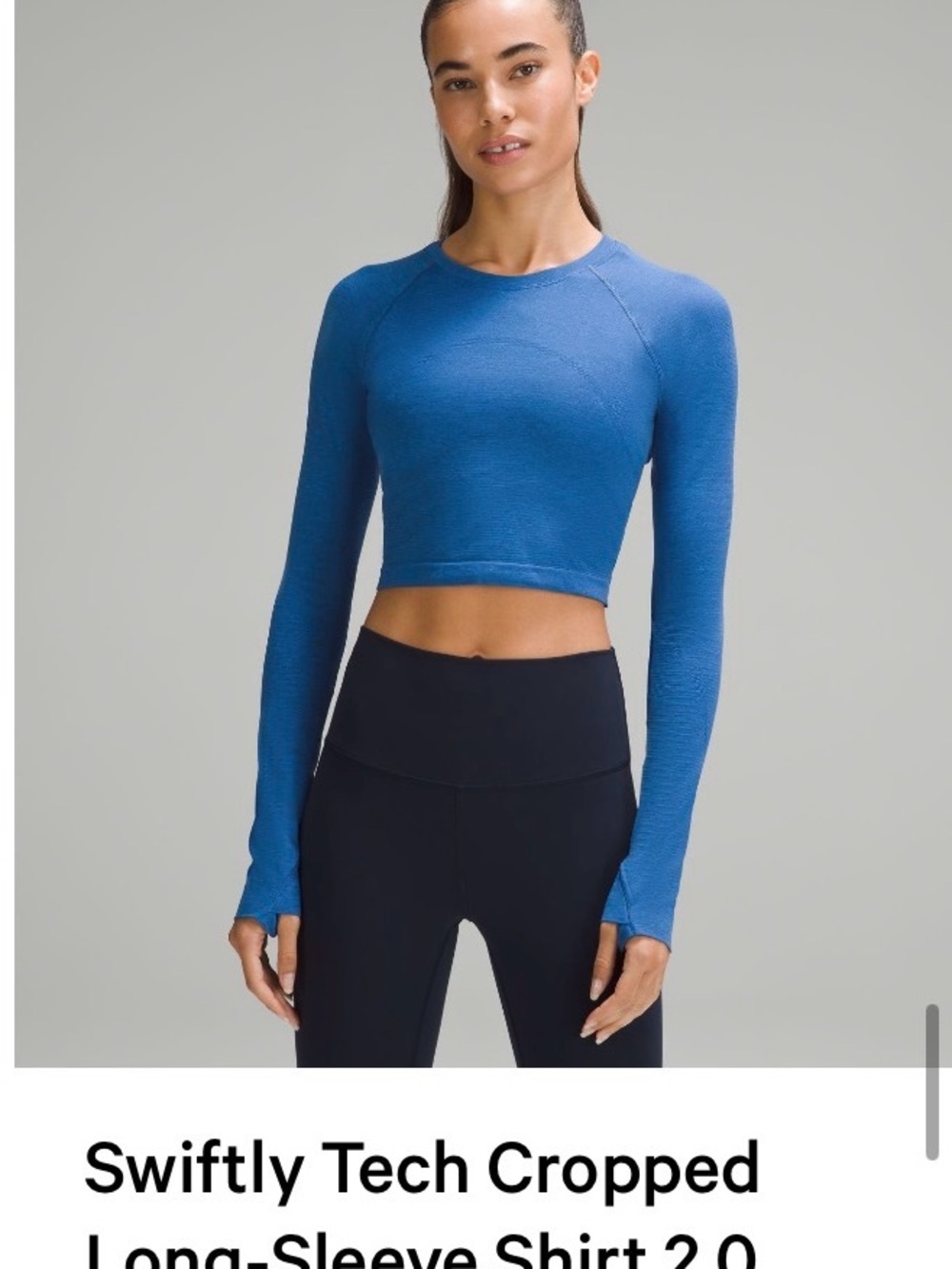 lululemon athletica Swiftly cropped long-sleeve top - Blue